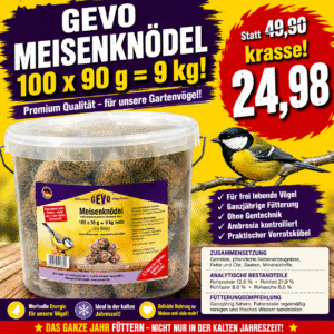 GEVO Meisenknödel im Netz – 100 × 90 g = 9 kg