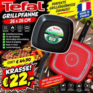 Tefal Grillpfanne 26 × 26 cm – Induktion | Gas | Ceran | Elektro