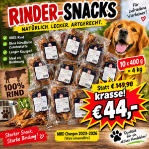Sehnen vom Rind – 10 × 400 g (4 kg) | MHD Chargen 2023–2026