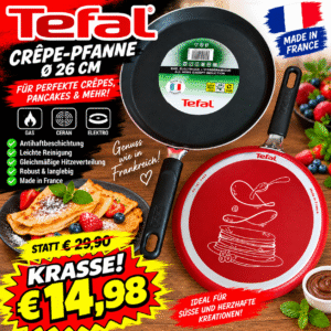 Tefal Crêpe-Pfanne Ø 26 cm – Gas | Ceran | Elektro | Made in France